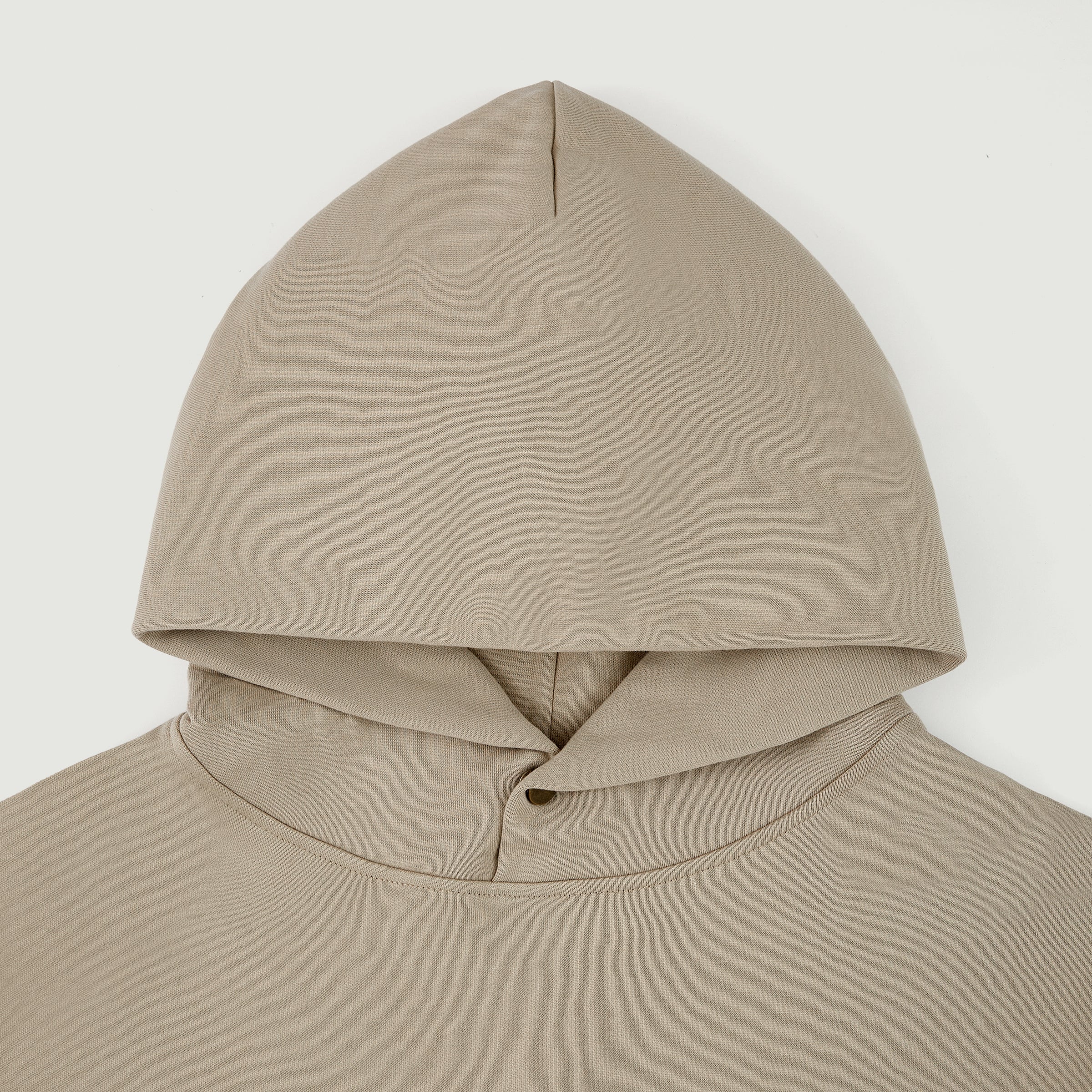 Oversized Blank Snap Collar Hoodie with Side Pockets - 100% Cotton