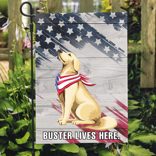 America Dog With Bright Background Personalized Custom Dog Garden Flag