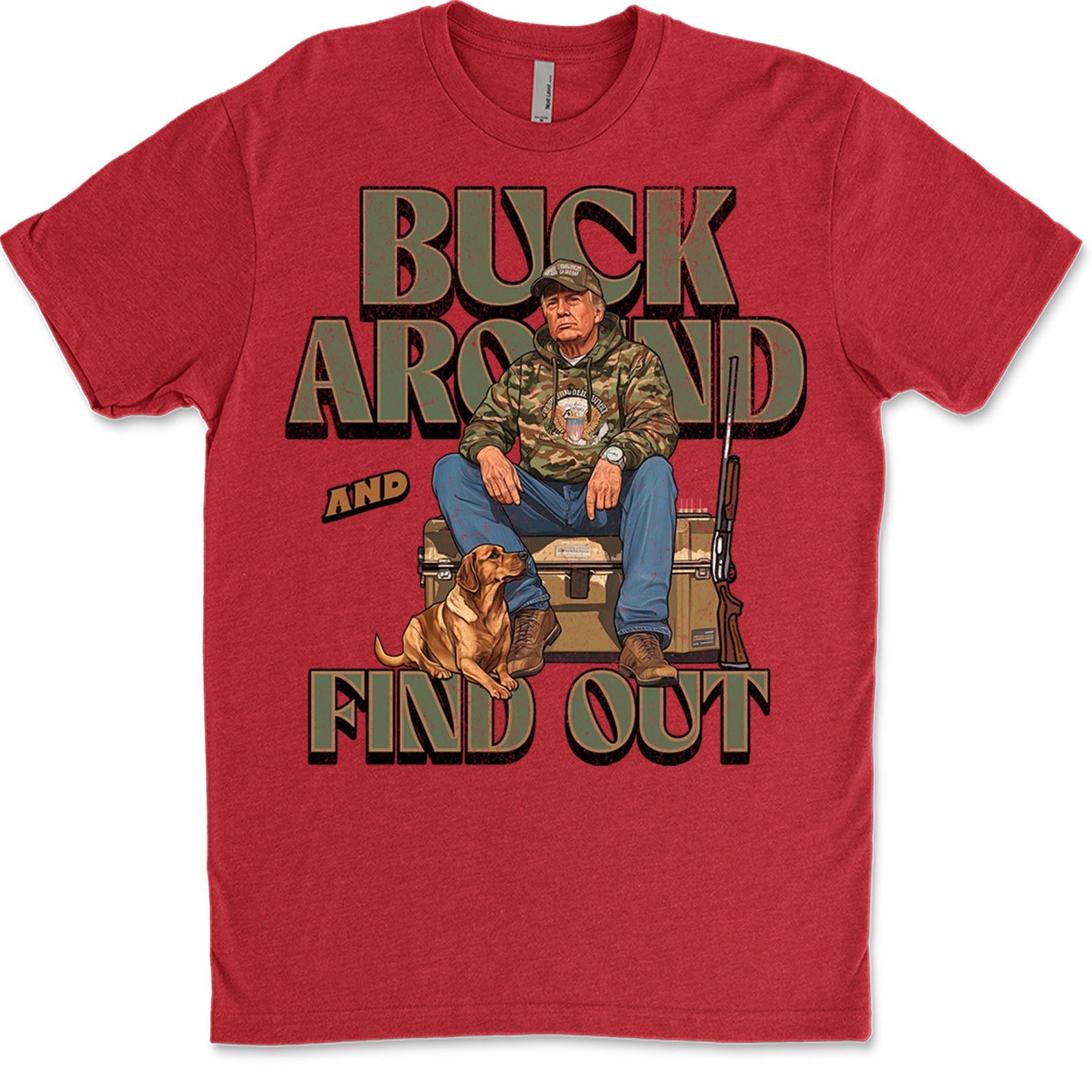 Trump Camo Hunting Shirt, Buck Around and Find Out Republican Outdoorsy Fishing Shirt Dark 681704 - GOP