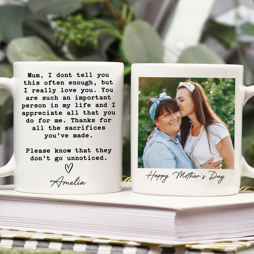 Mom Gift Custom Mug, Personalized Custom Name and Photo White Mug Accent Mug, Mother's Day Gift, Gift for Mom, Gift for Wife 682114