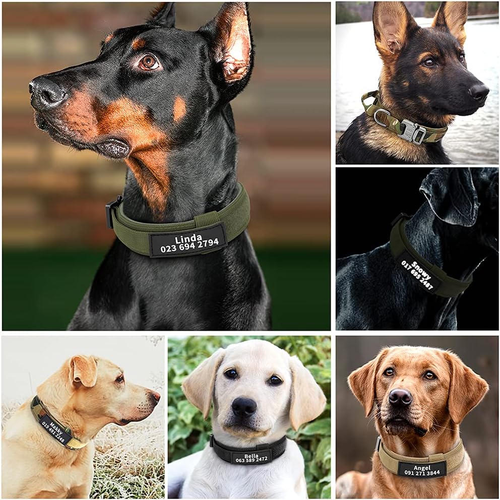 Dog collar+leash set Military-Style Tactical Nylon Collar for Large dogs