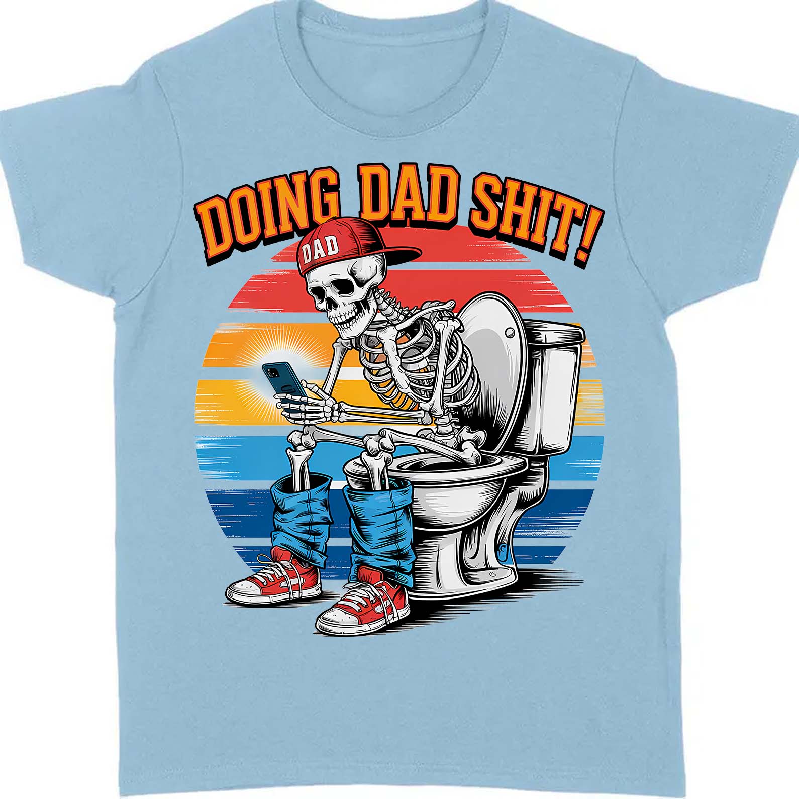 Doing Dad Shit Shirt | Funny Skeleton Dad T-Shirt | Trendy Father’s Day Gift for Men, Retro Dad Life Tee 682261
