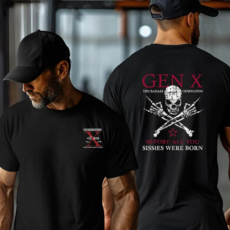 "Badass Generation" Gen X Custom Year T-Shirt – Unisex 100% Cotton