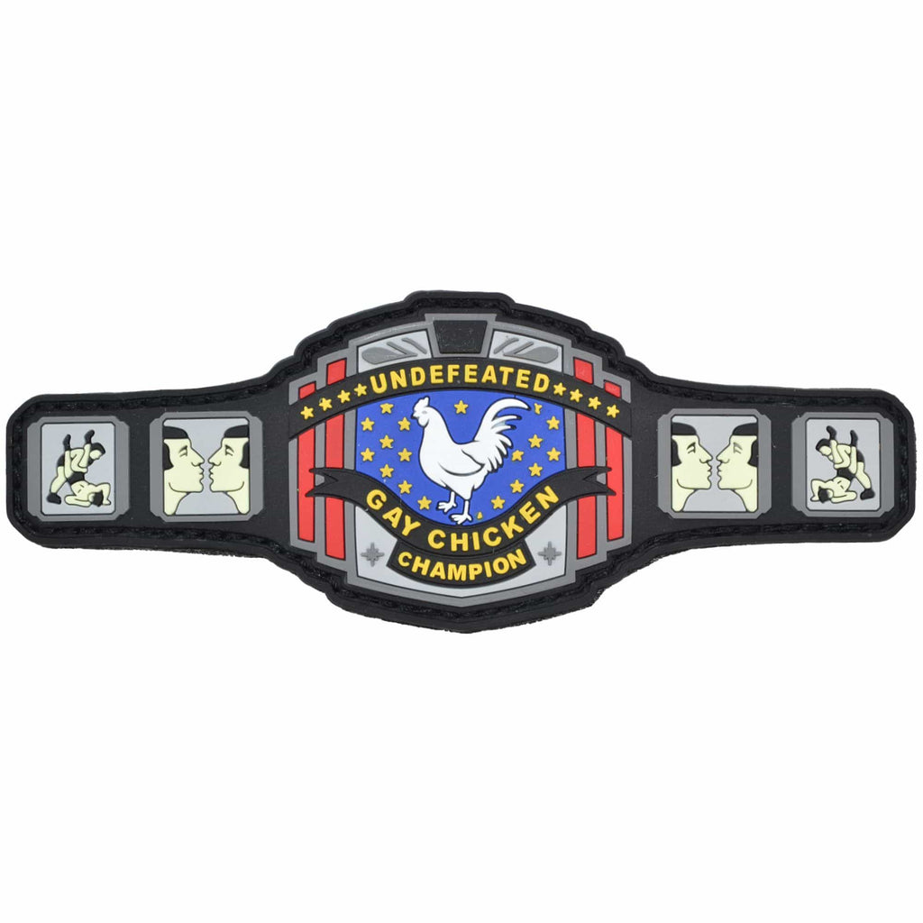 Undefeated Gay Chicken Champion - 5 inch PVC Patch