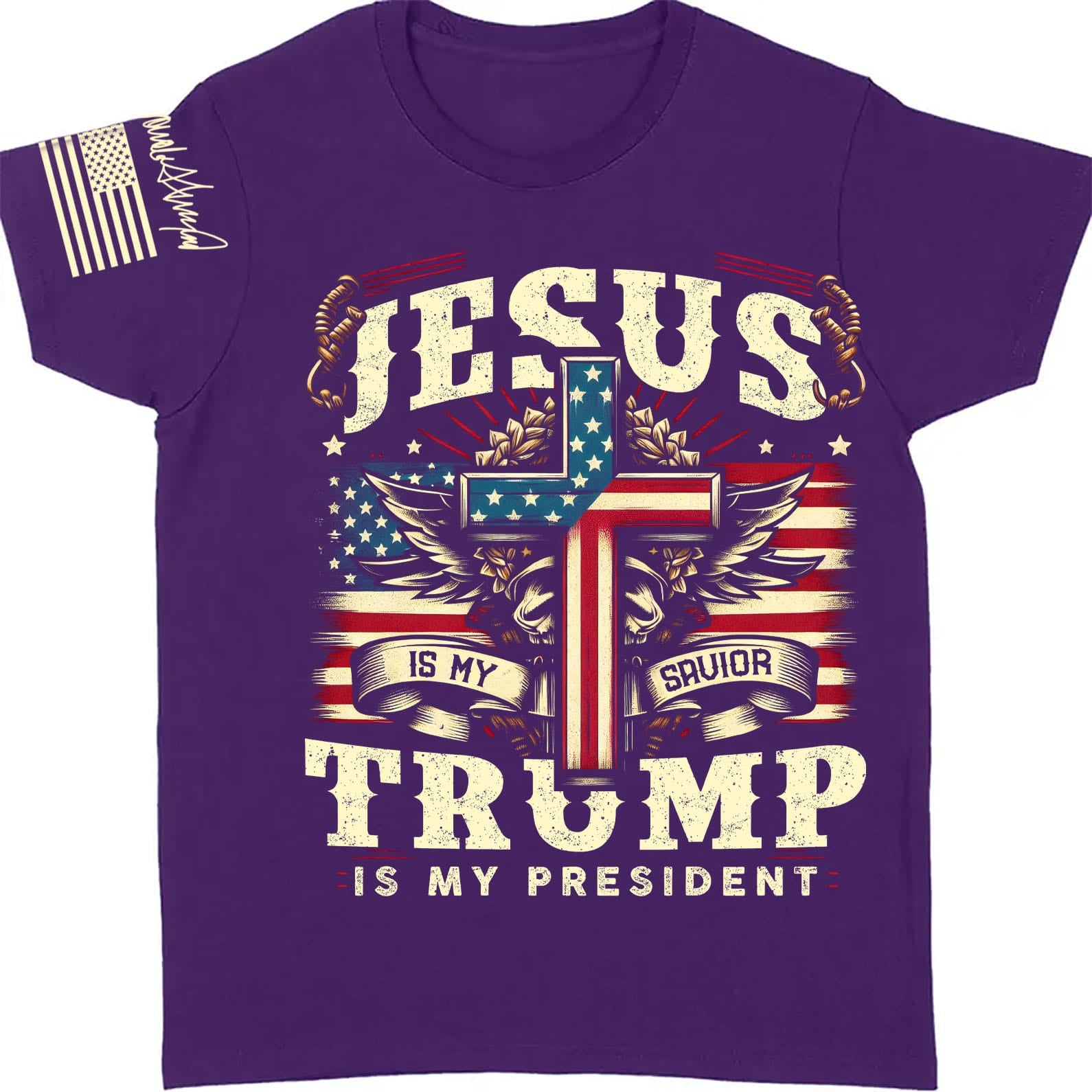 Jesus Is My Savior Trump Is My President Shirt, 47th President Trump Vintage Shirt, Republicans Dark Shirt 682109 - GOP