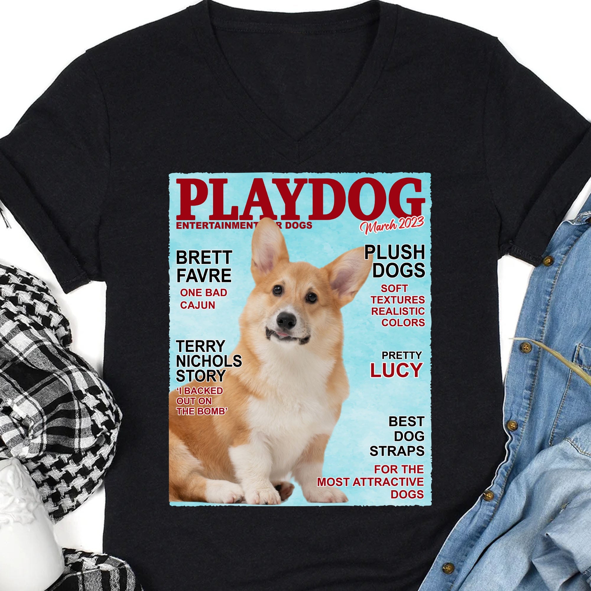 Custom Your Dog Tee, Magazine Dog Covers Shirt, Personalized Dog Photo Shirt C799