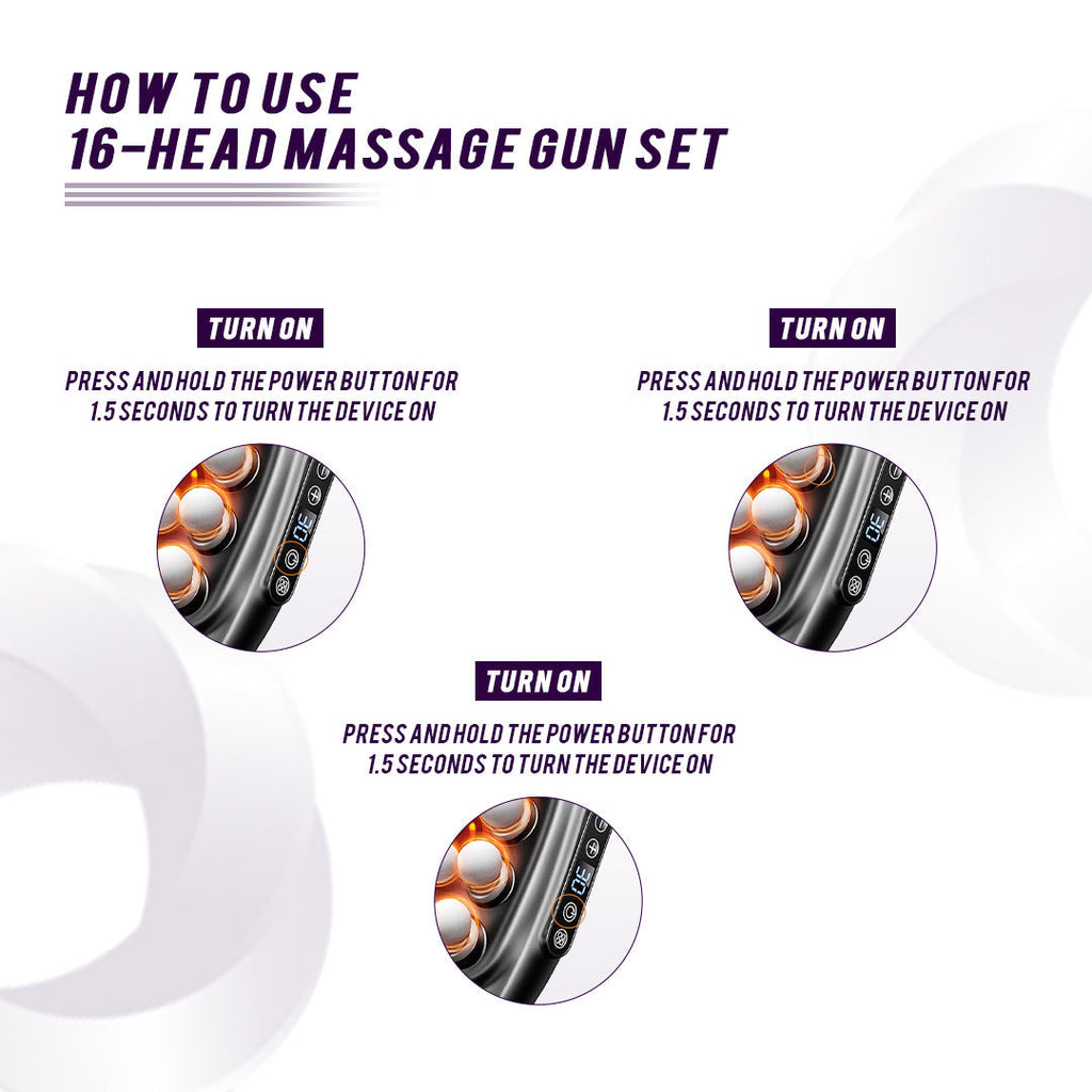 16-Head Muscle Massage Gun Deep Tissue Percussion Massager for Muscle Relaxation & Recovery
