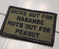 As Seen on Socials - Dicks Out For Harambe Nuts Out For Peanut - 2x3 Patch - Olive Drab w/Black
