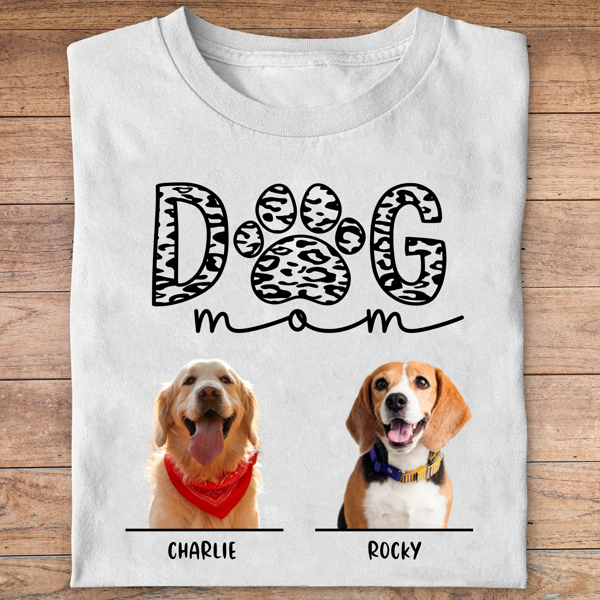 Dog Mom Personalized Custom Photo Dog Shirt T652