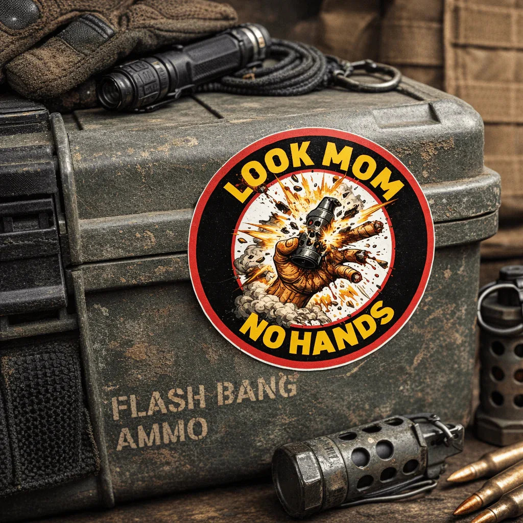 Look Mom - No Hands - 3.75" Sticker