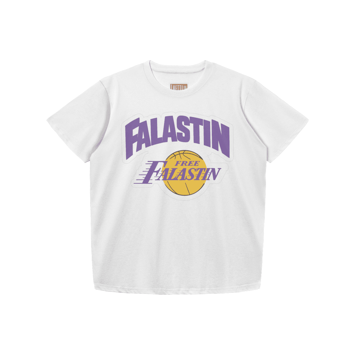 LA Lakers Logo Inspired Free Falastin Palestine Slim Fit Women Tee